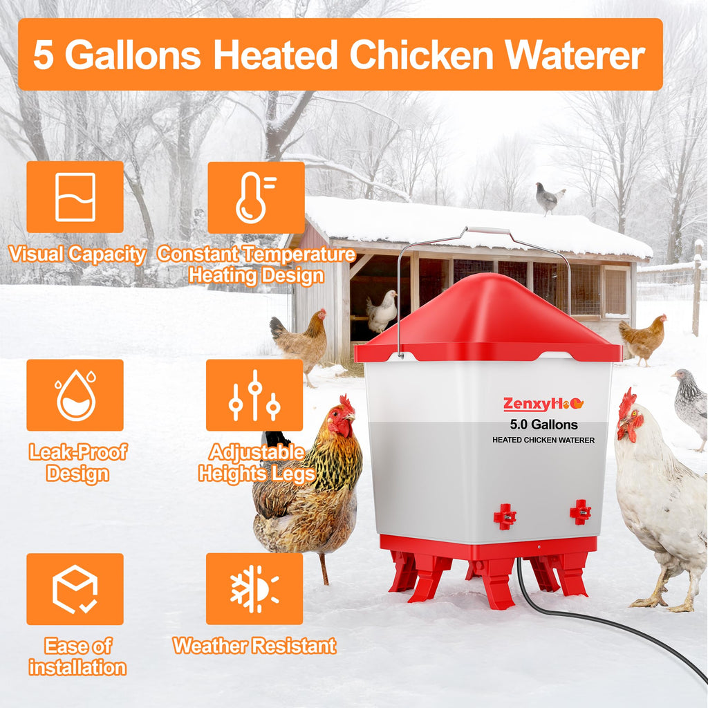 5.0 Gal Heated Chicken Waterer Bucket J47227