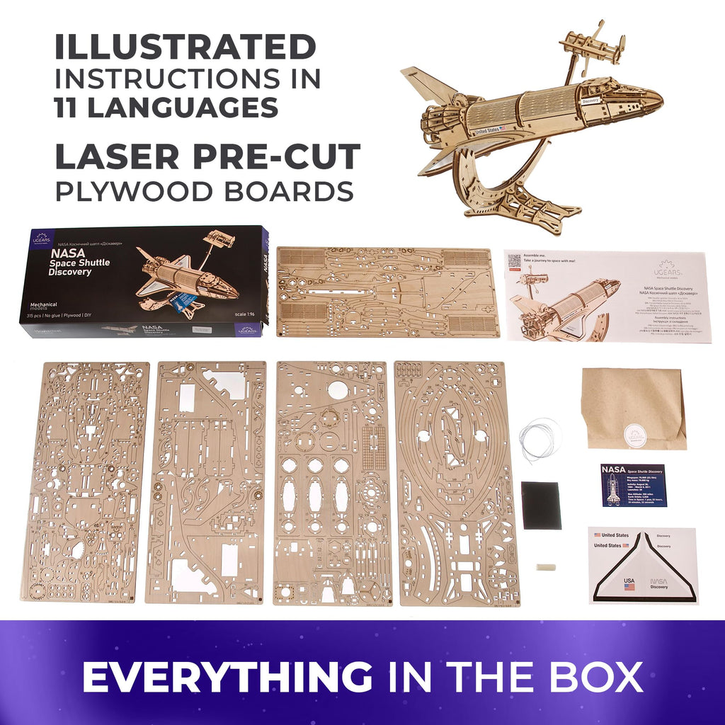 Wooden 3D Puzzle Space Shuttle Model Kit Z61193