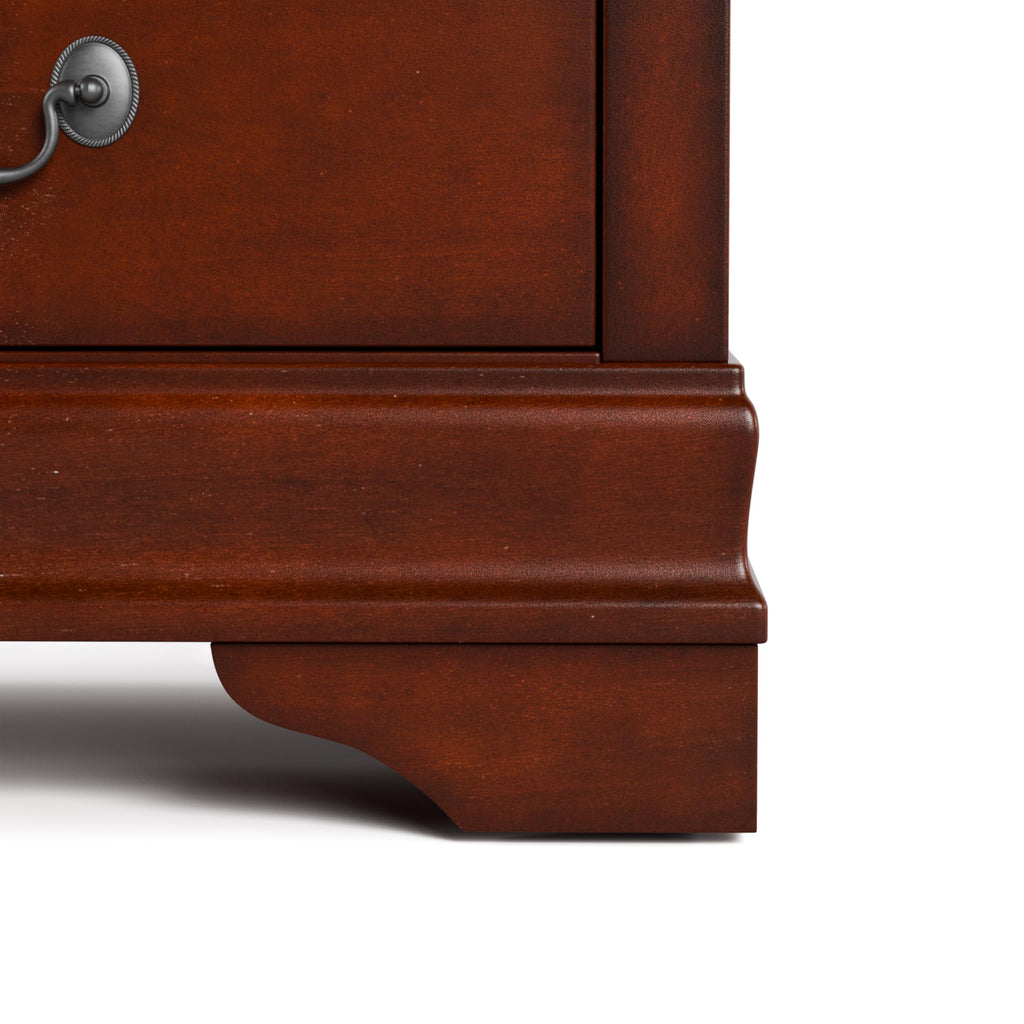Solid Wood Nightstand with Drawers and Antique Nickle Handles M194080