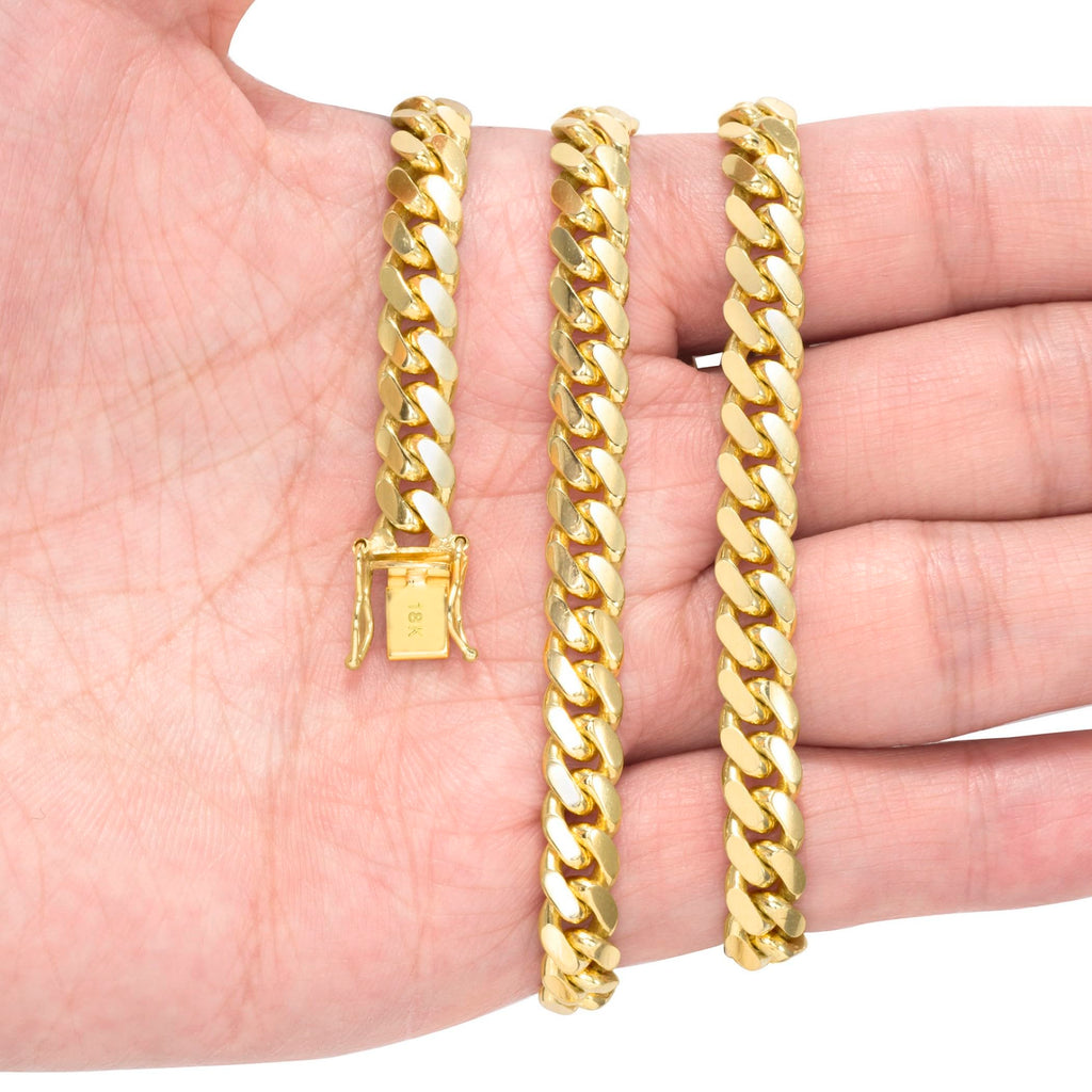 18k Yellow Gold Cuban Link Chain Necklace D803