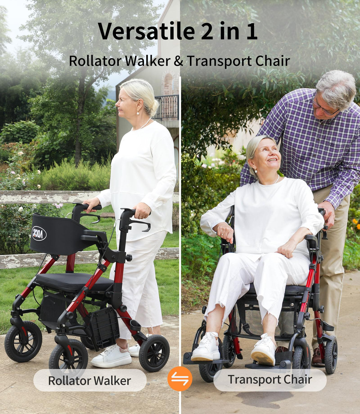 2 in 1 Walker Wheelchair Combo Y33627