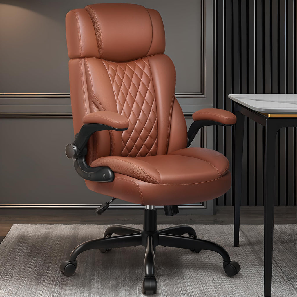 Leather Ergonomic Office Chair with Flip Up Arms B75739