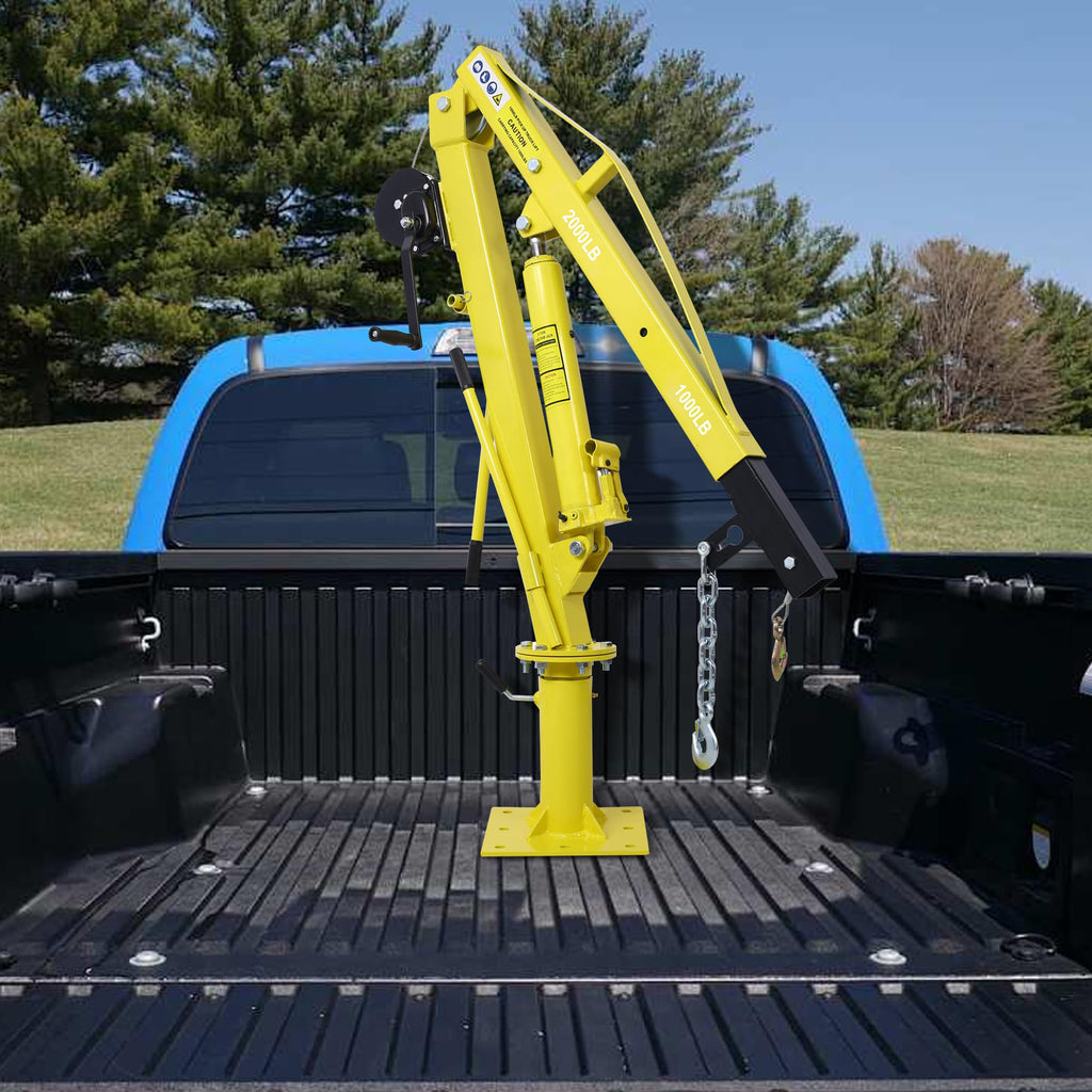 2000 lbs Folding Truck Crane with Hydraulic Winch A1707