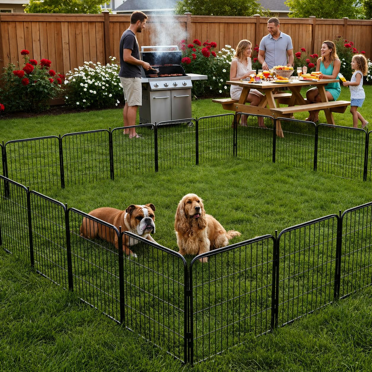 40 inch 16 Panels Heavy Duty Metal Dog Playpen S913