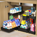 3-Pack 2-Tier L-Shaped Under Sink Organizers with Sliding Drawers Z6390
