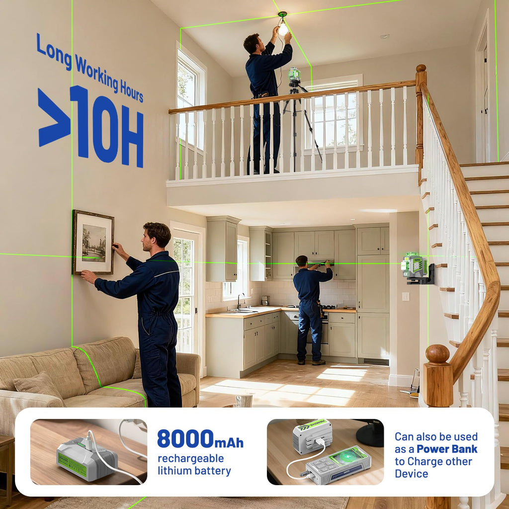 360 Self Leveling Green Laser Level with Tripod H442