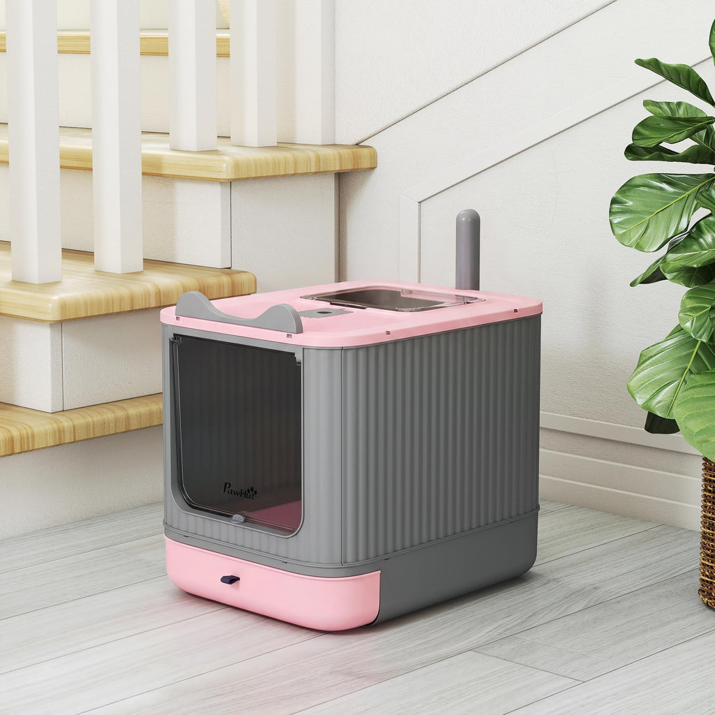 Pink Enclosed Cat Litter Box N1862