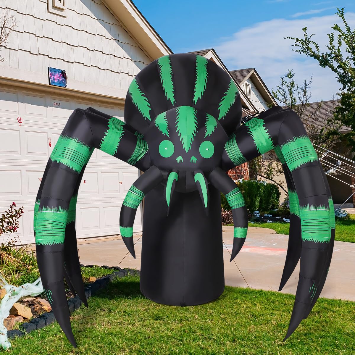 7 FT Inflatable Spider Outdoor Decoration with LED Lights V6898