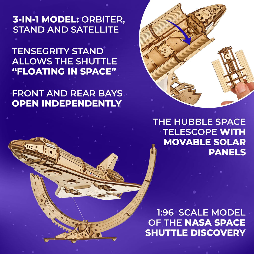 Wooden 3D Puzzle Space Shuttle Model Kit Z61193