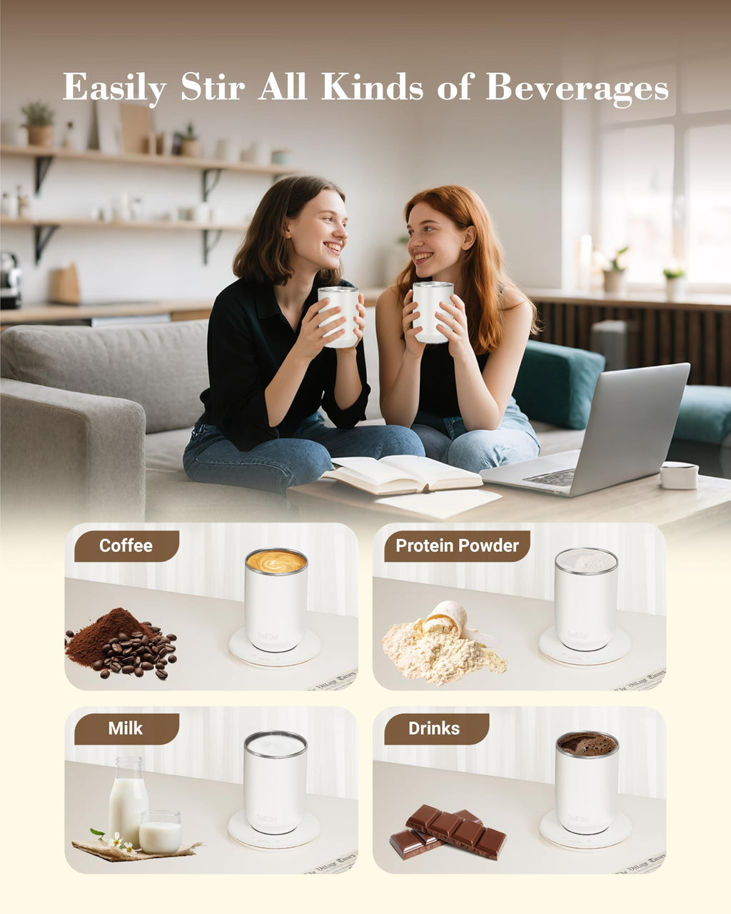 Self-Heating 10oz Temperature Controlled Coffee Mug with Dripper I126965