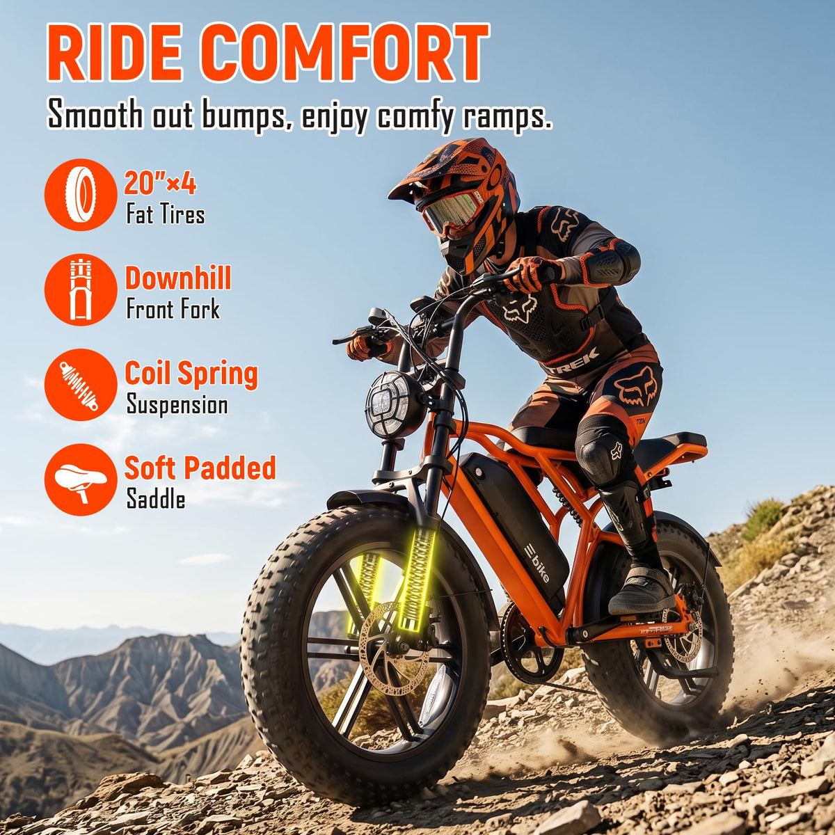 Electric Bike 2000W Peak Motor 48V Removable Battery W519