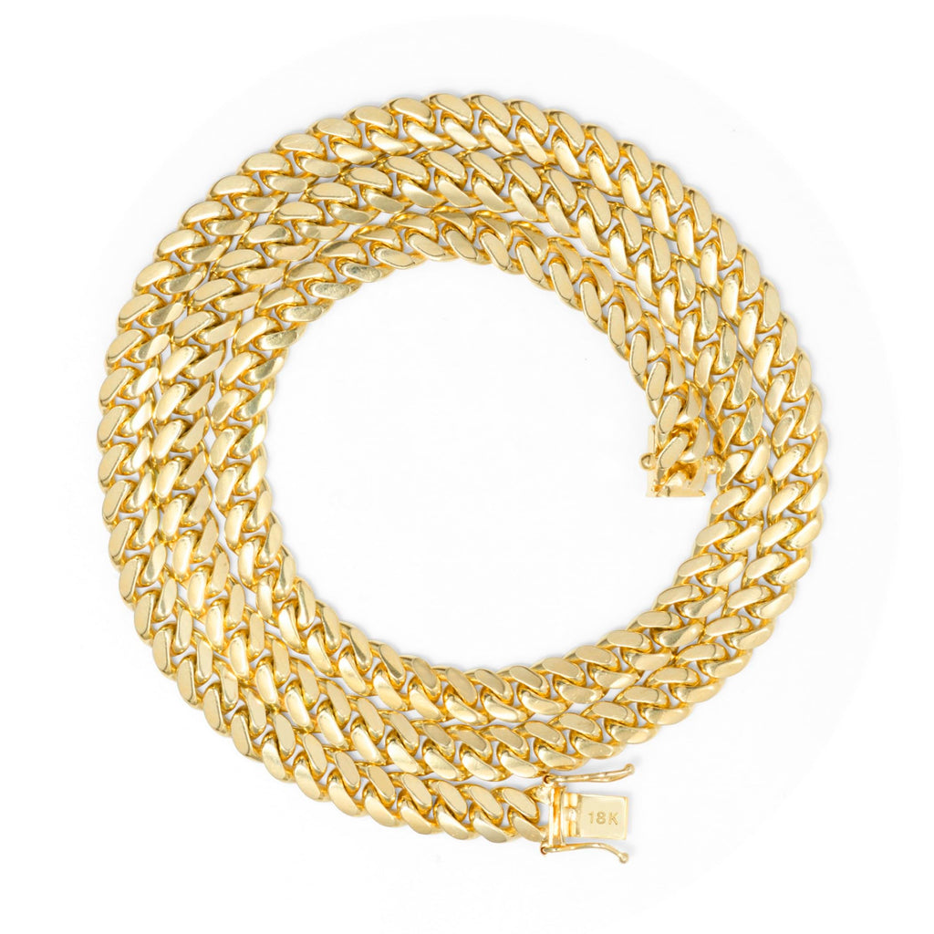 18k Yellow Gold Cuban Link Chain Necklace D803