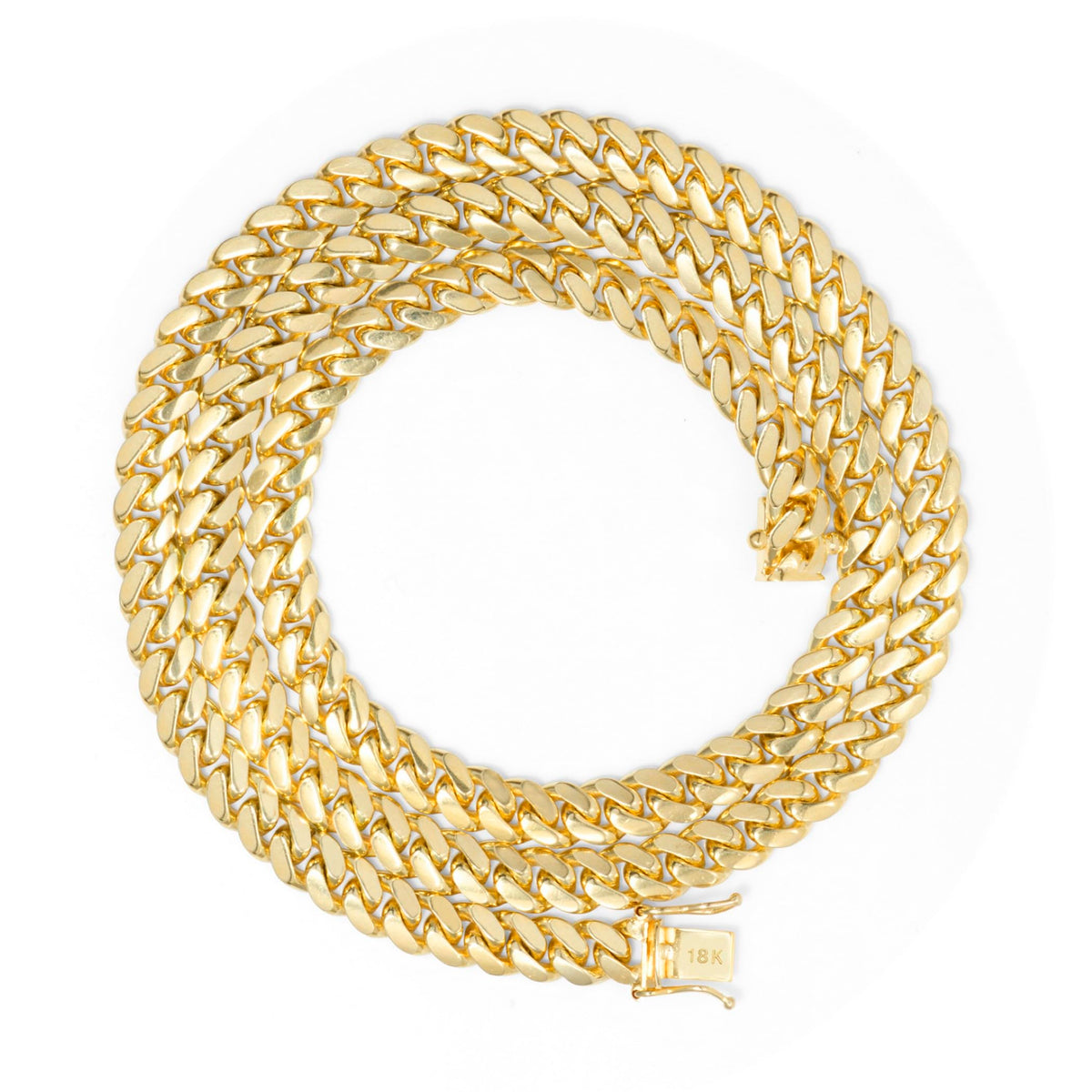 18k Yellow Gold Cuban Link Chain Necklace D803
