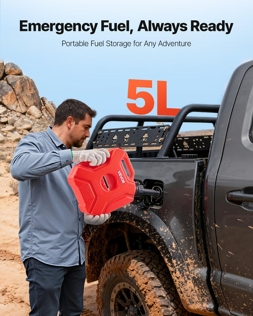 1.3 Gallon Gas Can with Spout and Lockable Bracket G91925