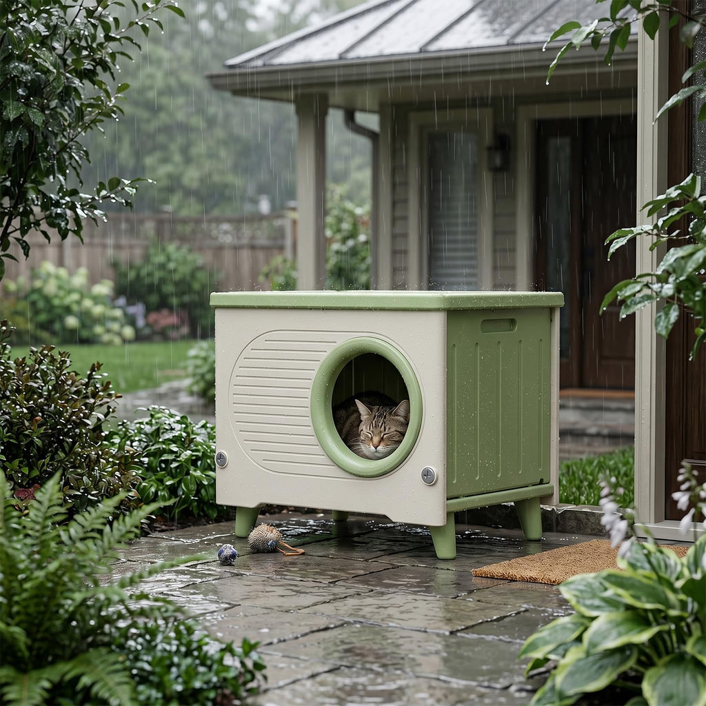 Extra Large Insulated Plastic Cat House with Escape Door X51803