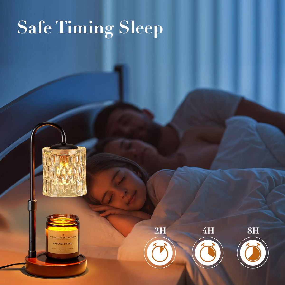 Dimmable Height Adjustable Candle Warmer Lamp with Timer E45567