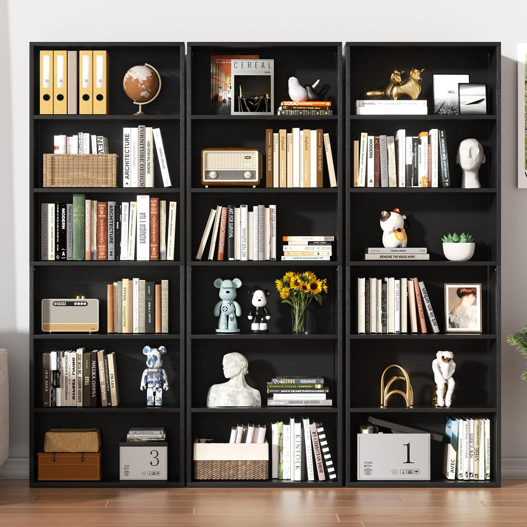 6-Tier Black Bookshelf F623917