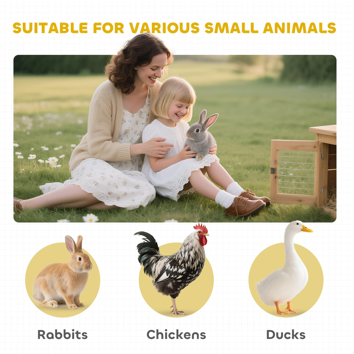 62" Rabbit Hutch with Wheels F4411