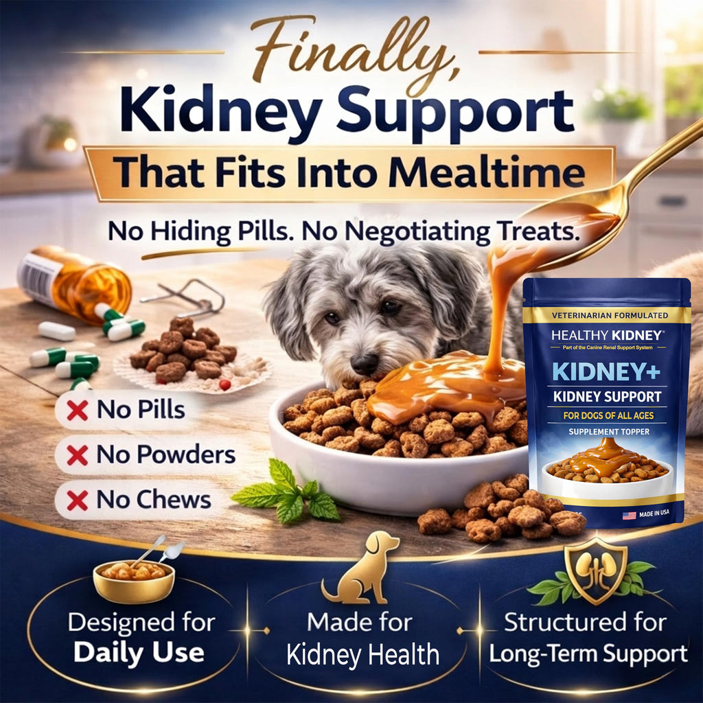 Dog Kidney Support Supplement Food Topper with Omega 3, Prebiotics, Fiber B7733