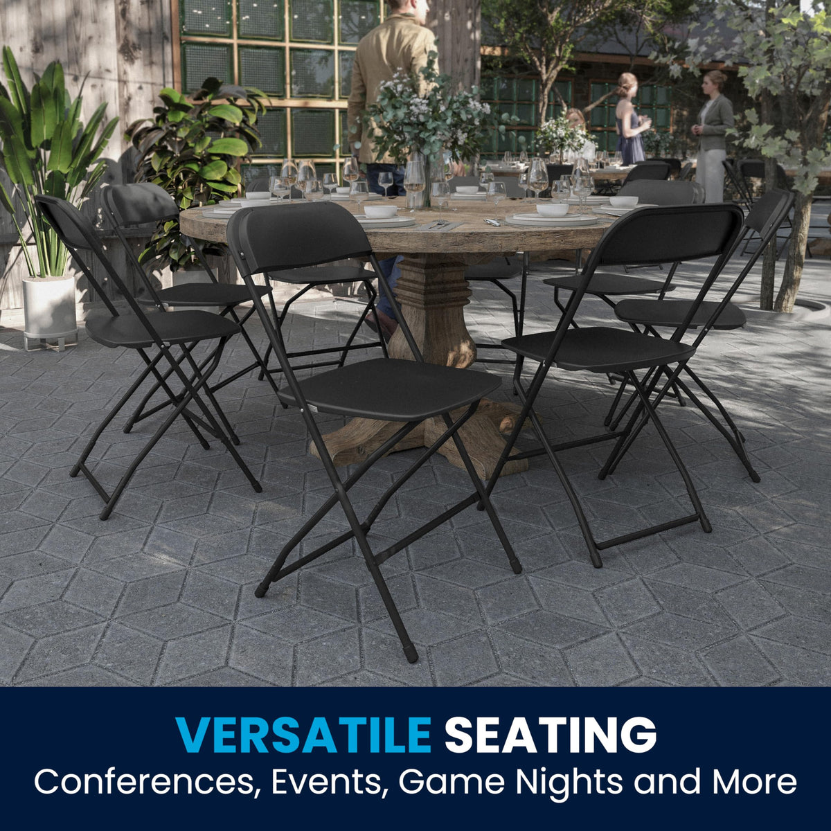 Black Plastic Folding Event Chair 10-Pack W252