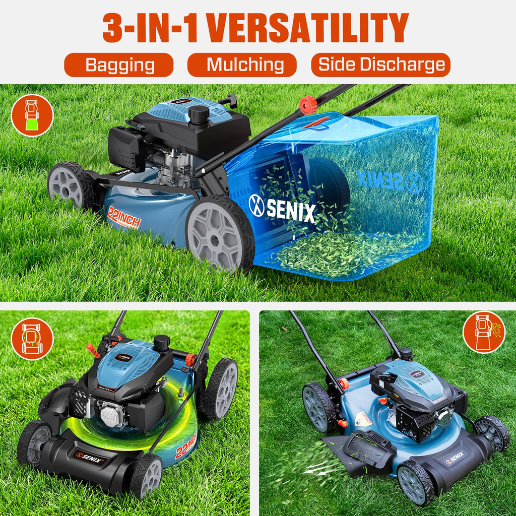 22" 3-in-1 Self Propelled Gas Lawn Mower X3613