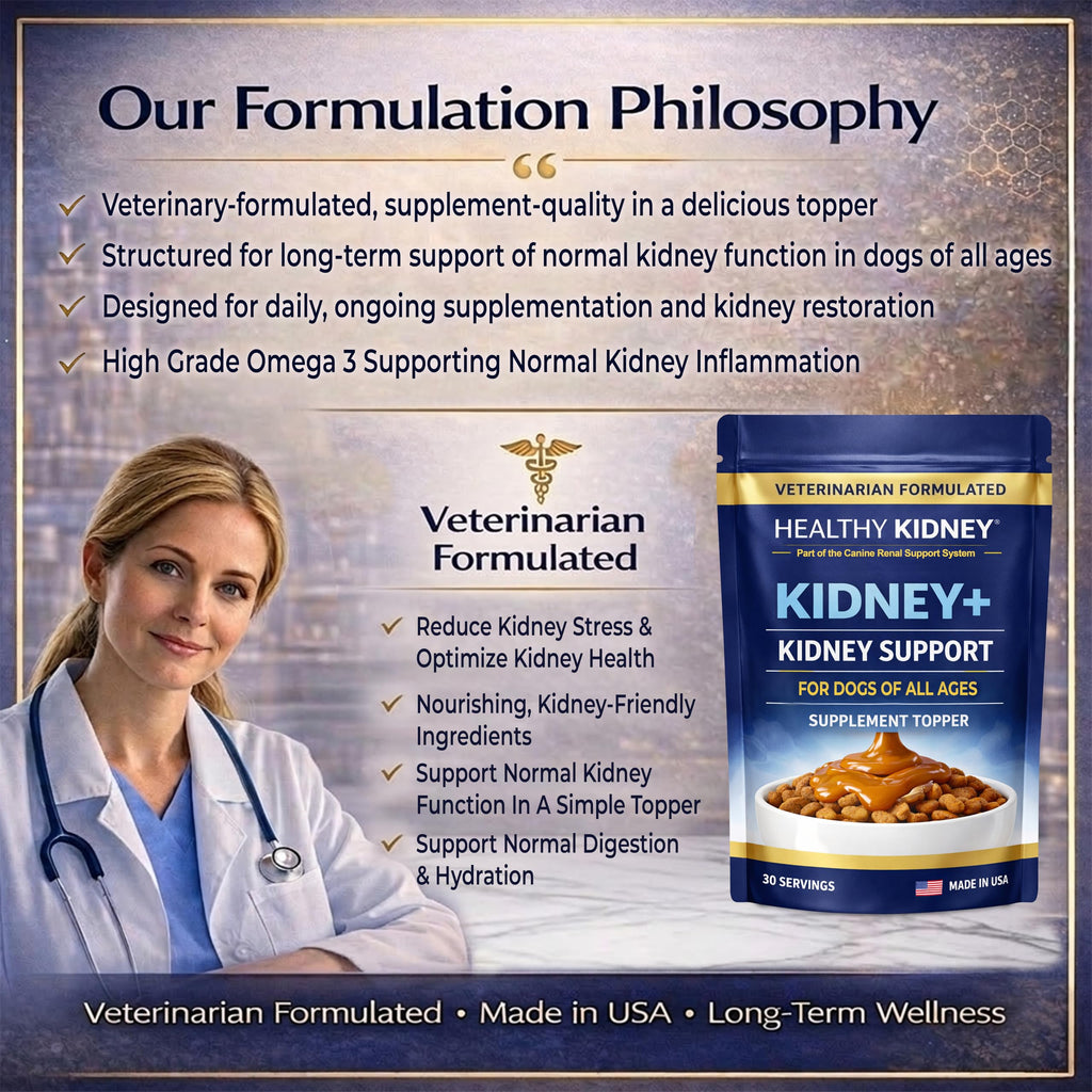 Dog Kidney Support Supplement Food Topper with Omega 3, Prebiotics, Fiber B7733