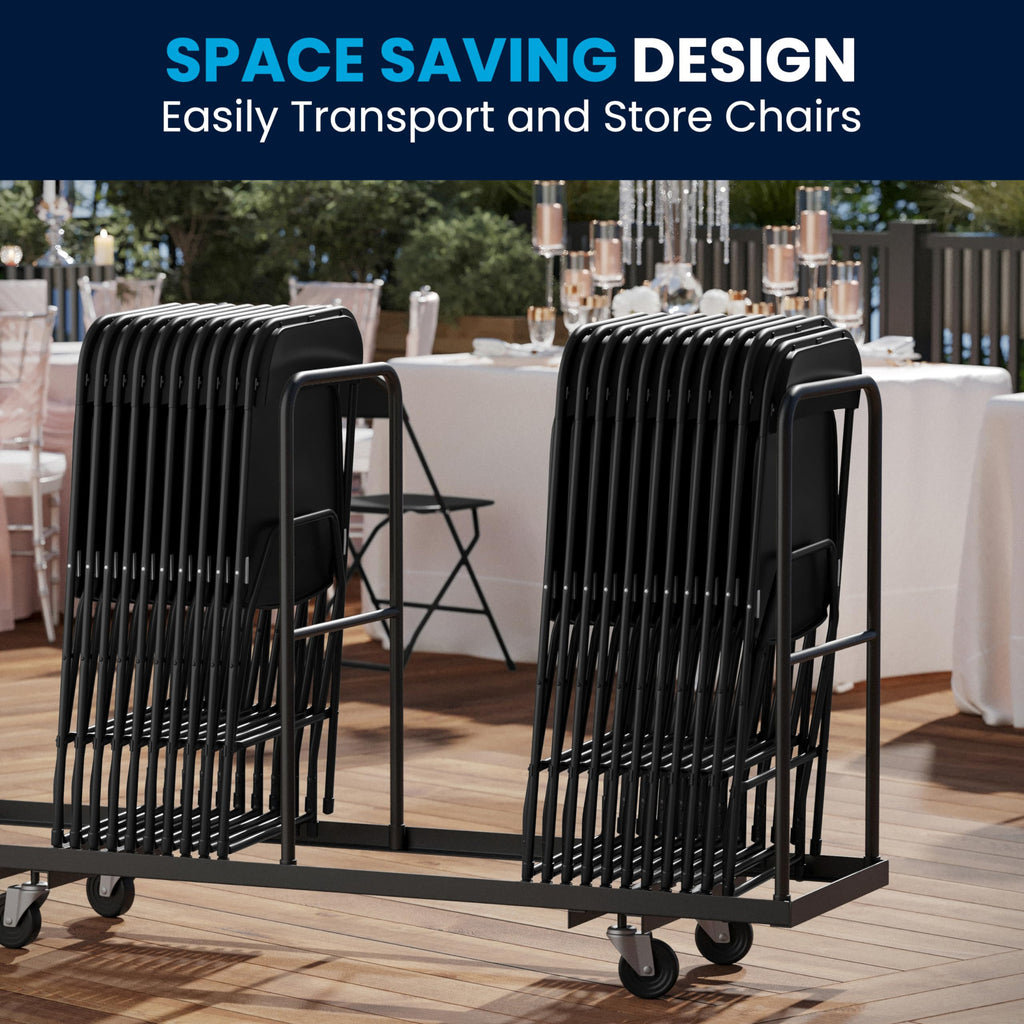 Black Plastic Folding Event Chair 10-Pack W252
