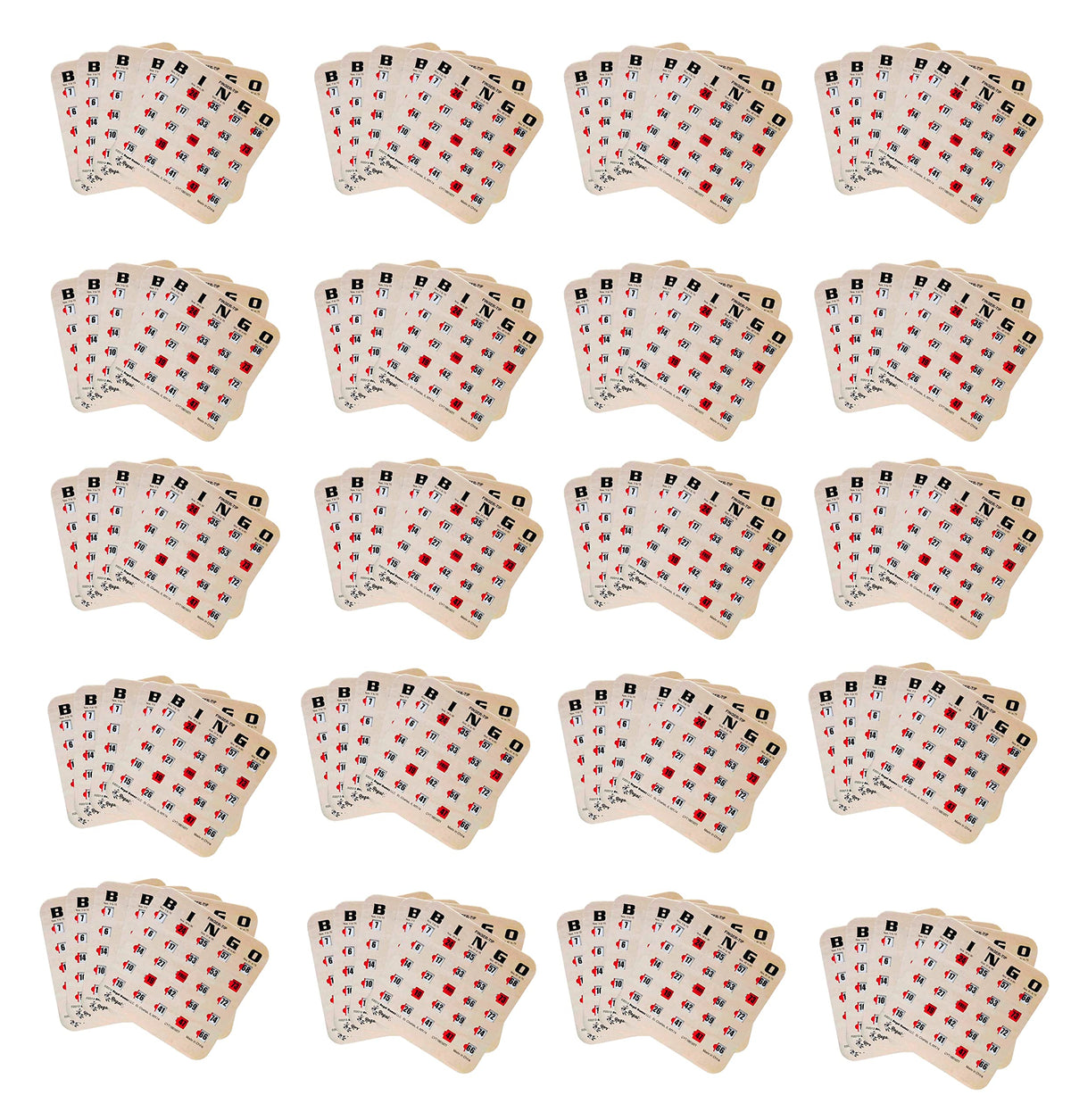 Large Print Reusable Bingo Cards 100 Pack H648