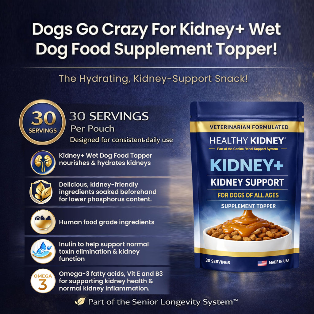 Dog Kidney Support Supplement Food Topper with Omega 3, Prebiotics, Fiber B7733