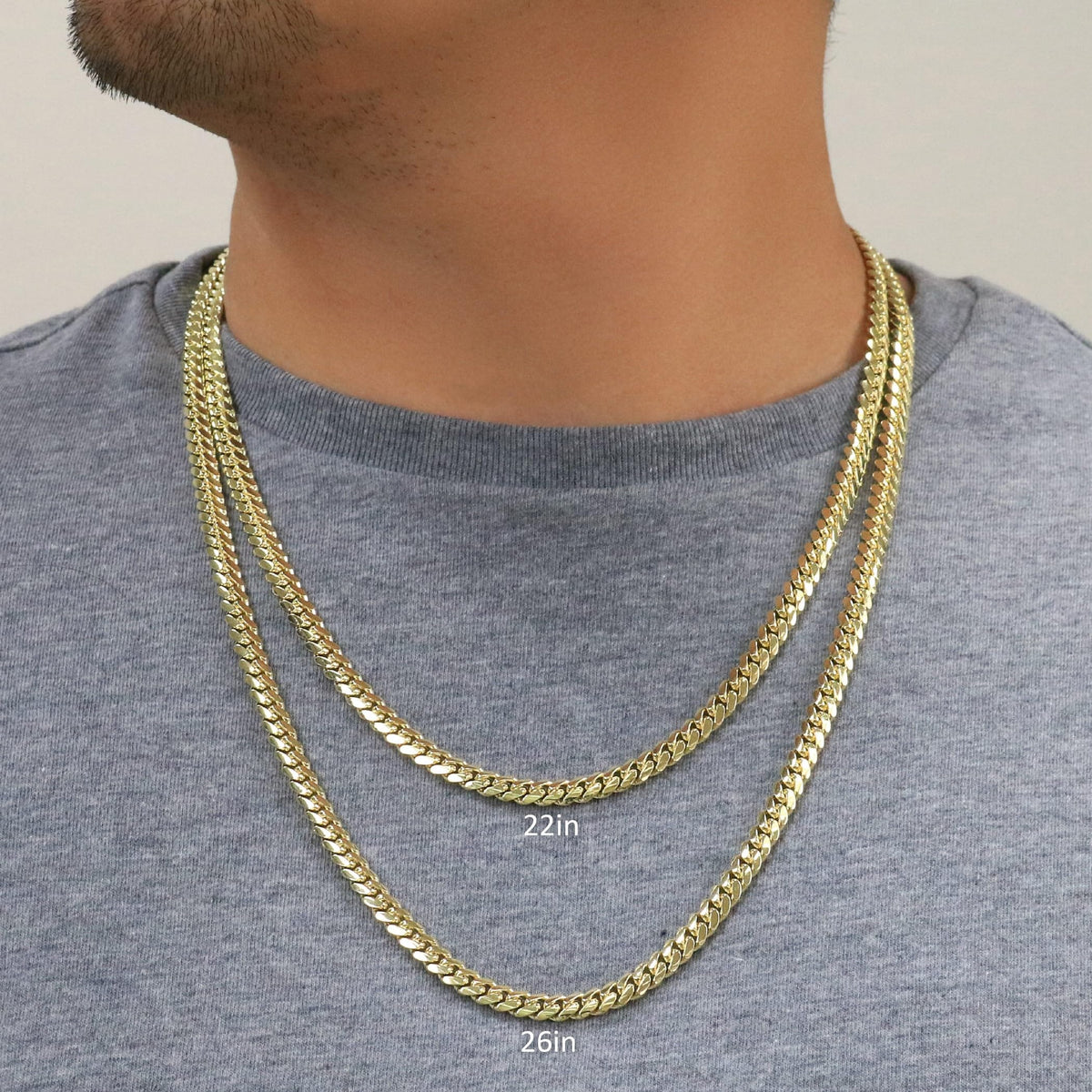 18k Yellow Gold Cuban Link Chain Necklace D803