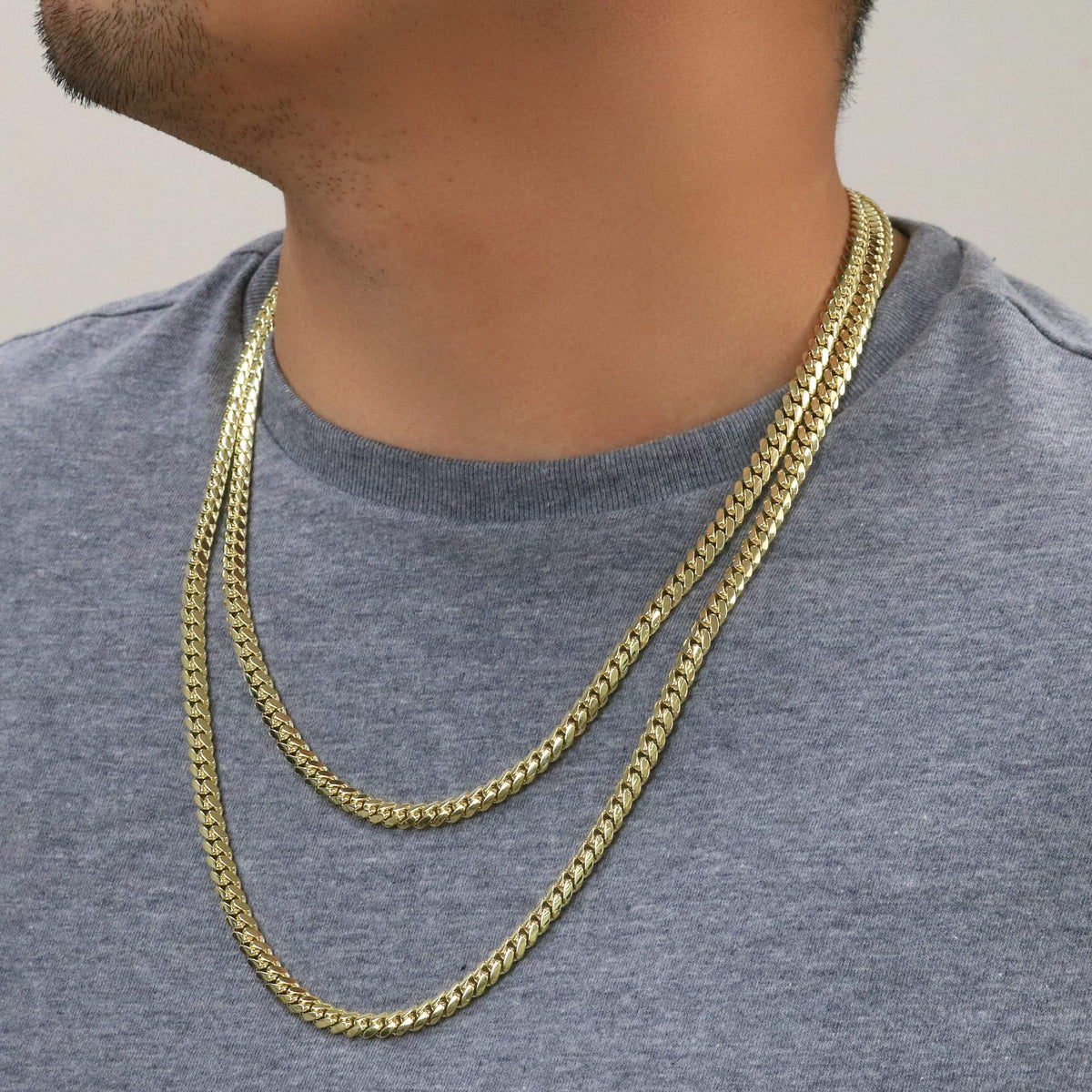 18k Yellow Gold Cuban Link Chain Necklace D803